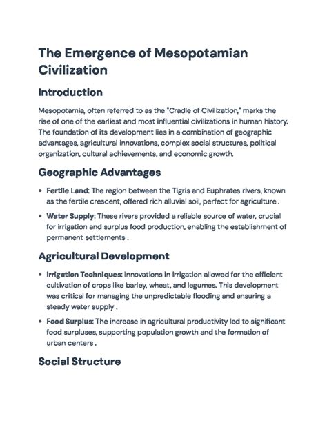 The emergence of Mesopotamian civilization - wintechmobiles.com