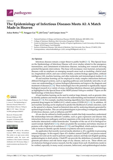 The Epidemiology of Infectious Diseases Meets AI: A Match Made in ... - coolestguyplanet.net