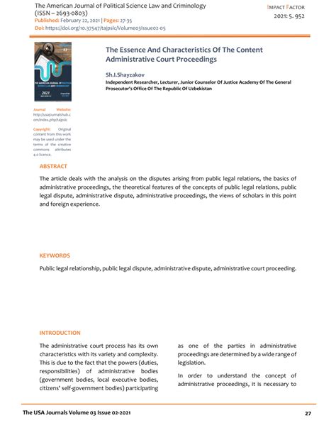 The Essence And Characteristics Of The Content Administrative Court ... - balustradellc