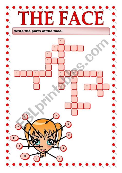 THE FACECROSSWORD ESL worksheet by MARY DREAM