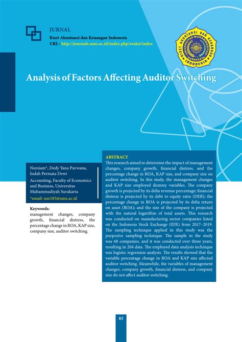 THE FACTORS AFFECTING AUDITOR SWITCHING IN TRADE …