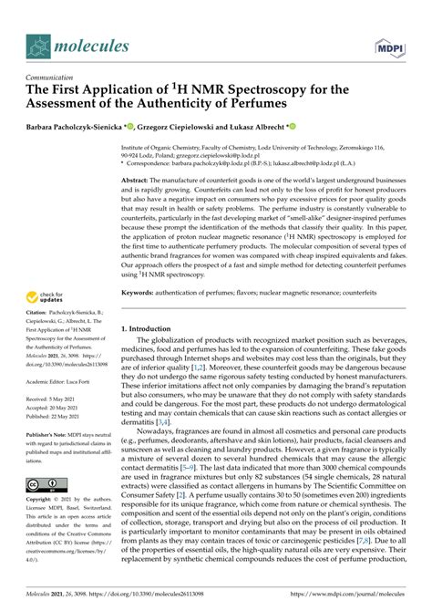 The First Application of 1H NMR Spectroscopy for the Assessment of … - wintechmobiles.com