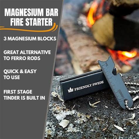 The Friendly Swede Magnesium Fire Starter Kit 3-Pack - balustradellc