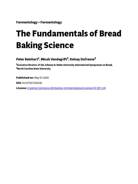 The Fundamentals of Bread Baking Science - Fermentology - balustradellc