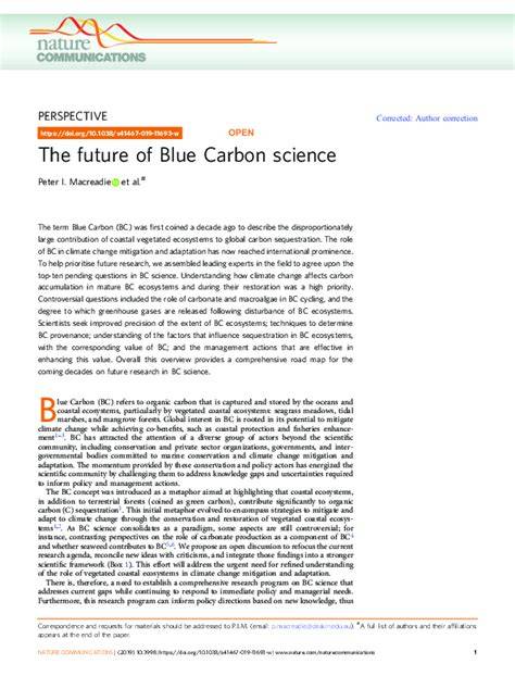 The future of Blue Carbon science - Nature Communications - raincitystudios.com