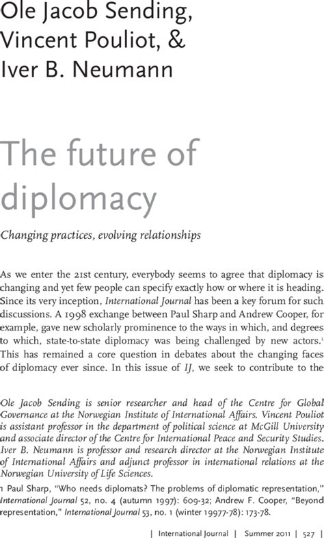 The future of diplomacy: Changing practices, evolving relationships - balustradellc