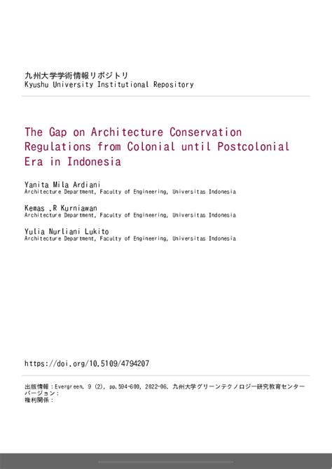 The Gap on Architecture Conservation Regulations from Colonial until ... - wintechmobiles.com