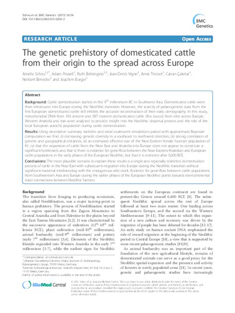 The genetic prehistory of domesticated cattle from their origin to the ... - wintechmobiles.com
