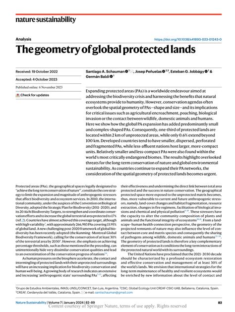 The geometry of global protected lands - Nature Sustainability - wintechmobiles.com