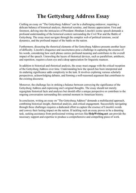 The Gettysburg Address Analysis Essay - wintechmobiles.com