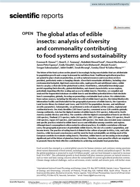 The global atlas of edible insects: analysis of diversity and ... - balustradellc