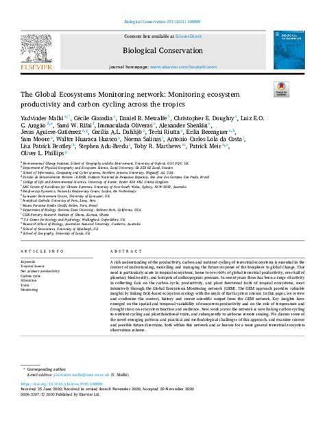 The Global Ecosystems Monitoring network: Monitoring ecosystem ... - raincitystudios.com