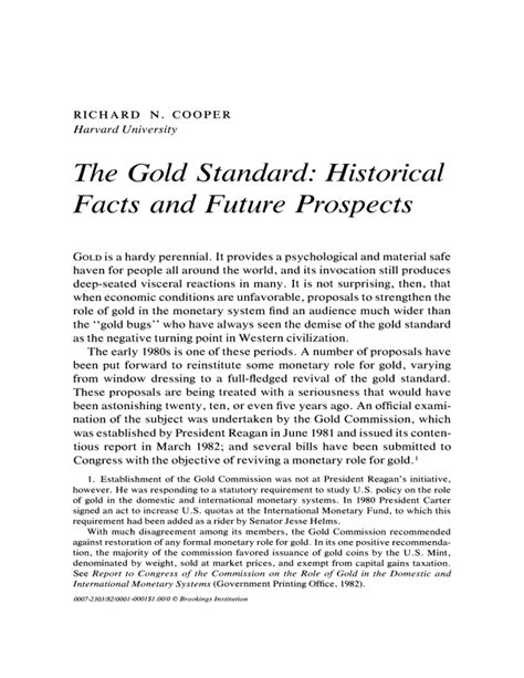 The Gold Standard: Historical Facts and Future Prospects - wintechmobiles.com