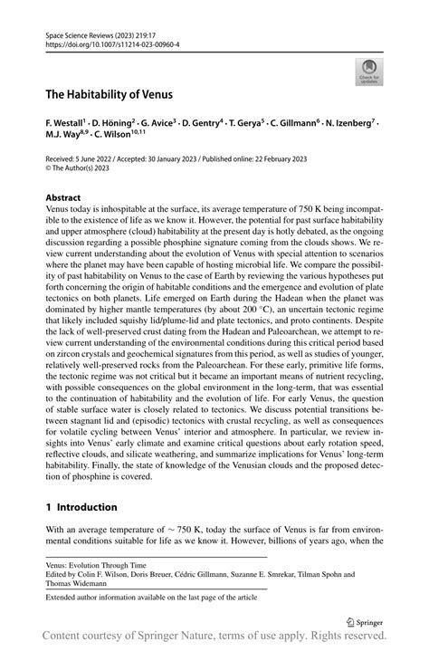 The Habitability of Venus - Space Science Reviews - wintechmobiles.com