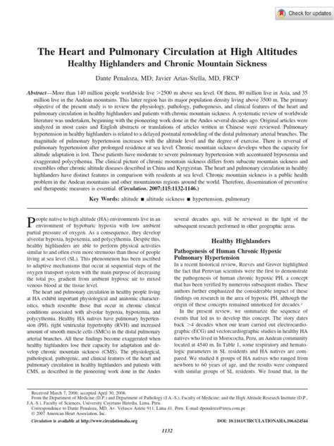 The Heart and Pulmonary Circulation at High Altitudes: - balustradellc
