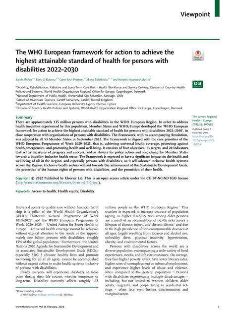 The highest attainable standard of health for persons with disabilities - balustradellc