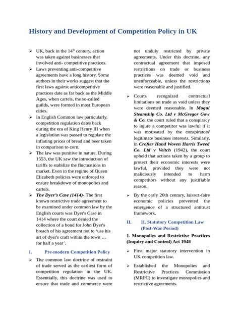 The History of UK Competition Policy - Regulation - balustradellc