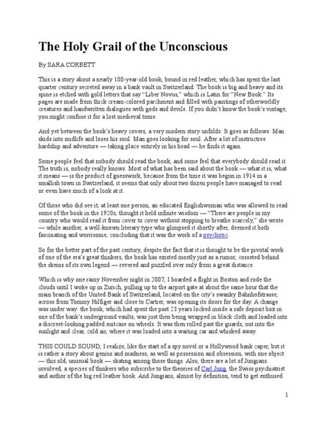 The Holy Grail of the Unconscious - The New York Times - balustradellc