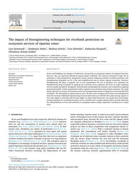 The impact of bioengineering techniques for riverbank protection on ... - raincitystudios.com