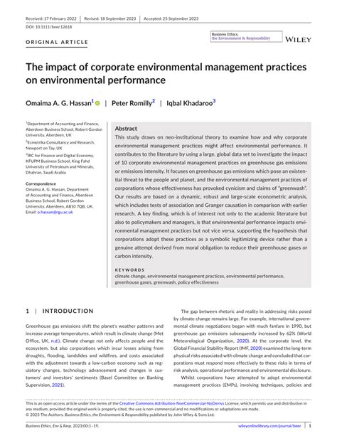 The impact of corporate environmental management practices on ... - balustradellc