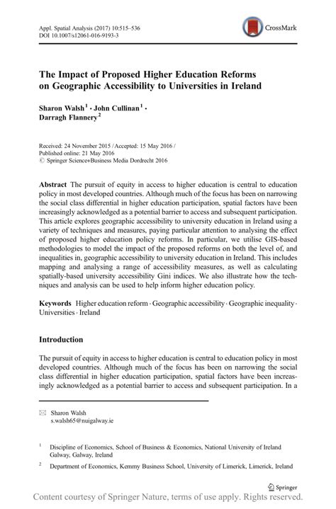 The Impact of Proposed Higher Education Reforms on Geographic ... - wintechmobiles.com