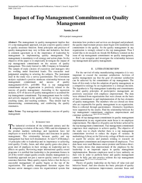 The Impact of Top Management Commitment on … - balustradellc