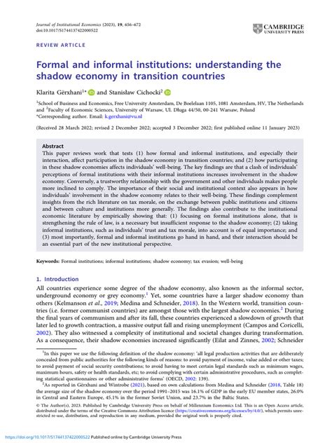 The Importance of Informal Institutions for Understanding ... - 1Library - balustradellc