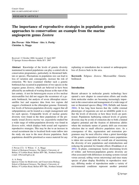 The importance of reproductive strategies in population genetic ... - muktibox.com