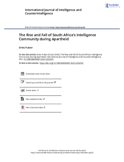 The Influence of Intelligence Networks on the Fall of Apartheid South ... - balustradellc