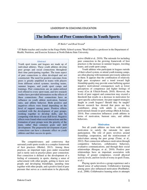 The Influence of Peer Connections in Youth Sports - NHSACA - balustradellc