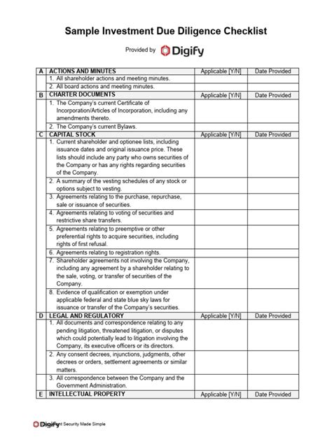 The Investor due Diligence Checklist for Successful … - balustradellc