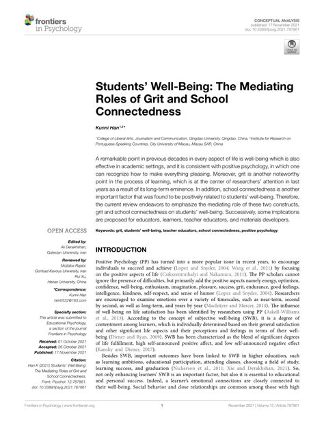The joint role of grit and school connectedness in the development of ... - balustradellc