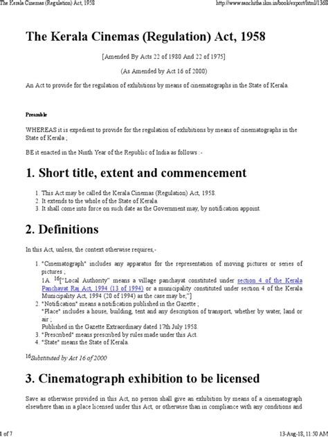 THE KERALA CINEMAS (REGULATION) - balustradellc