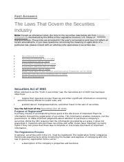 The Laws That Govern the Securities Industry - Investor.gov - balustradellc