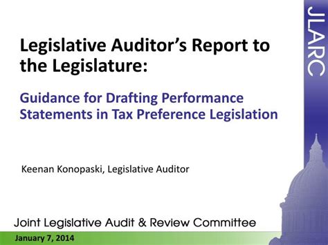 THE LEGISLATIVE AUDITOR’S SUMMARY & REVIEW