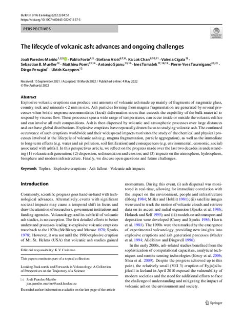 The lifecycle of volcanic ash: advances and ongoing challenges - balustradellc