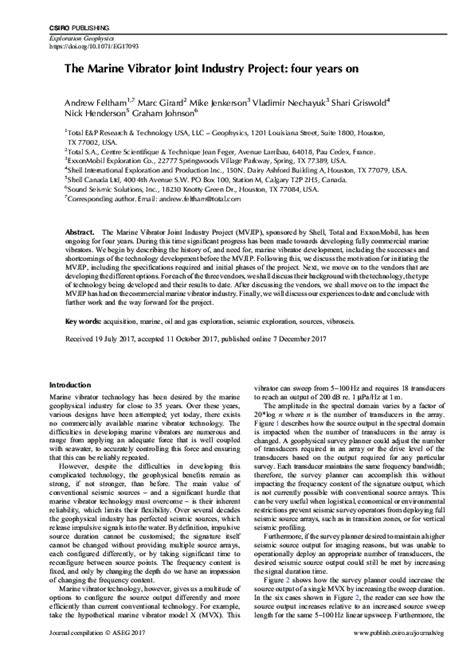 The Marine Vibrator Joint Industry Project: four years on: Exploration ... - raincitystudios.com