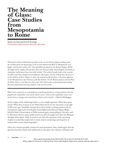 The Meaning of Glass: Case Studies from Mesopotamia to Rome - wintechmobiles.com