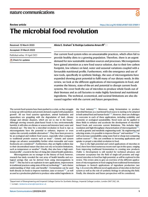 The microbial food revolution - Nature Communications - wintechmobiles.com