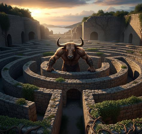 The Myth of the Minotaur and the Labyrinth of Crete - balustradellc