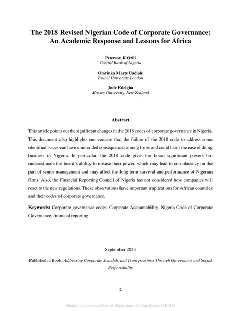 The Nigerian Code of Corporate Governance - KPMG - balustradellc