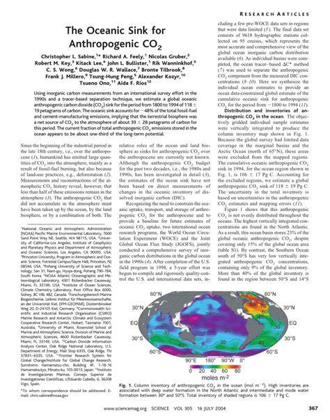 The Oceanic Sink for Anthropogenic CO2 | Science - raincitystudios.com