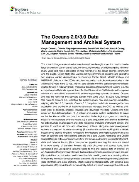 The Oceans 2.0/3.0 Data Management and Archival System - raincitystudios.com
