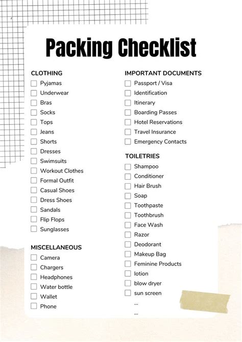 The Only Packing Checklist You'll Ever Need (Downloadable Checklist) - balustradellc