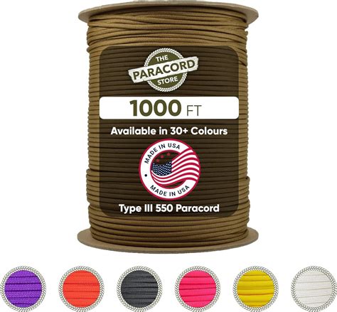 The Paracord Store | Type III 550 Paracord - 100 FT Hank, Blank | Heavy ... - balustradellc