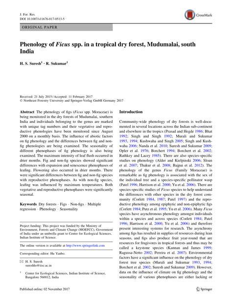 The phenology of dioecious Ficus spp. tree species and its importance ... - raincitystudios.com