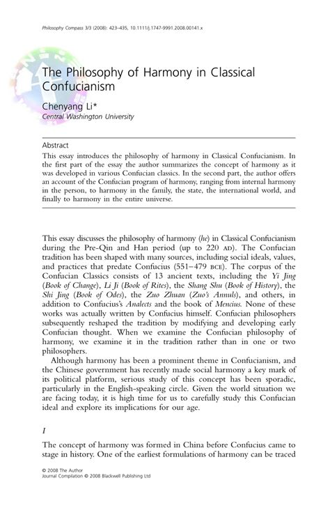 The Philosophy of Harmony in Classical Confucianism - balustradellc