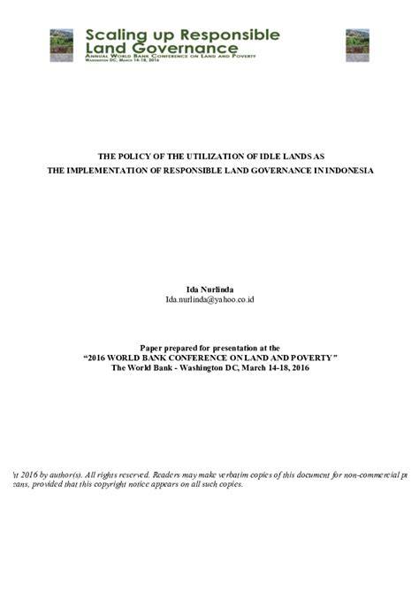 THE POLICY OF THE UTILIZATION OF IDLE LANDS … - raincitystudios.com