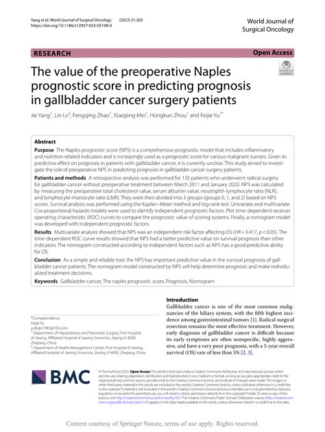 The predictive value of Naples prognostic score for patients with ... - coolestguyplanet.net