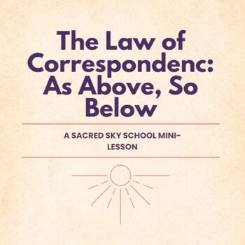 The Principle of Correspondence: As Above, So Below - balustradellc